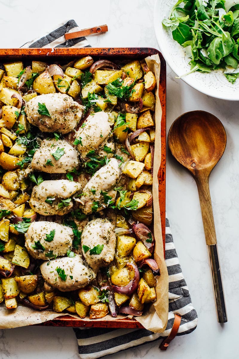 (Sheet Pan) Baked Ranch Chicken and Potatoes