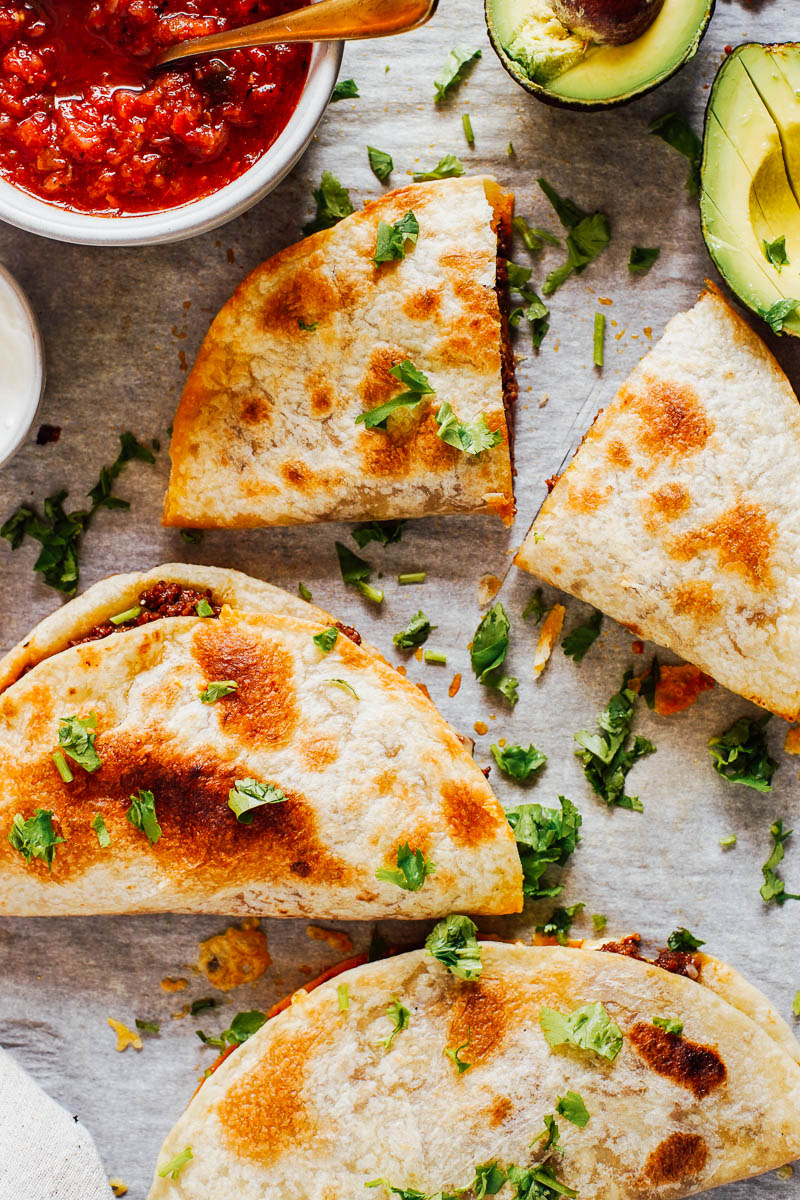 Cheesy Ground Beef Quesadillas (Quick Recipe)