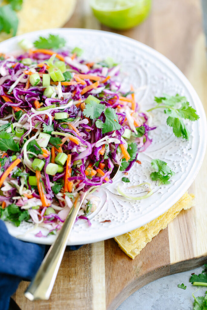 Slaw on a plate, ready to enjoy as a salad. 