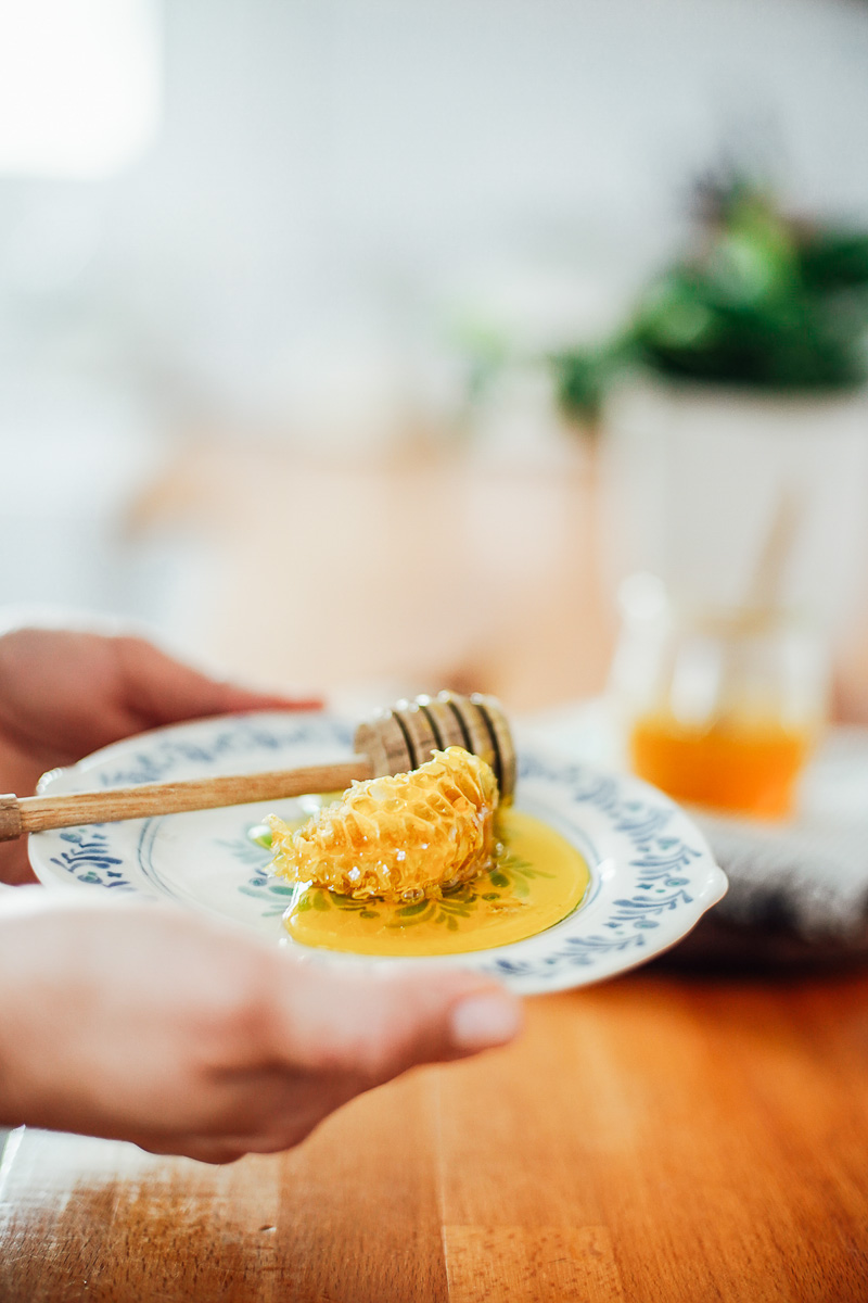 Honeycomb on a plate.