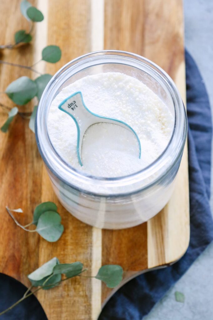 Store the laundry soap in a container with a lid. 