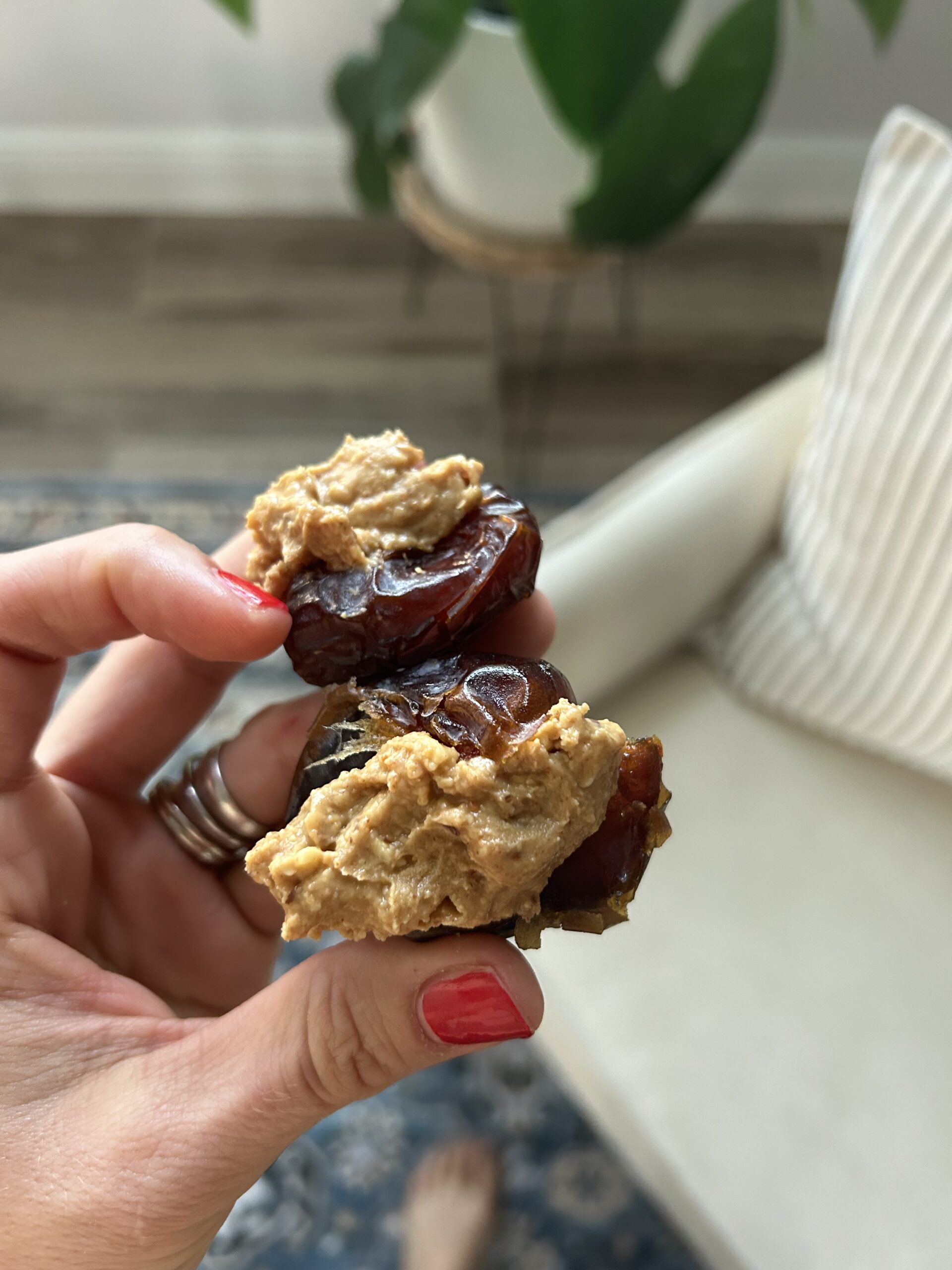 Dates and peanut butter. 