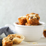 Oatmeal cups in a bowl, after baking.