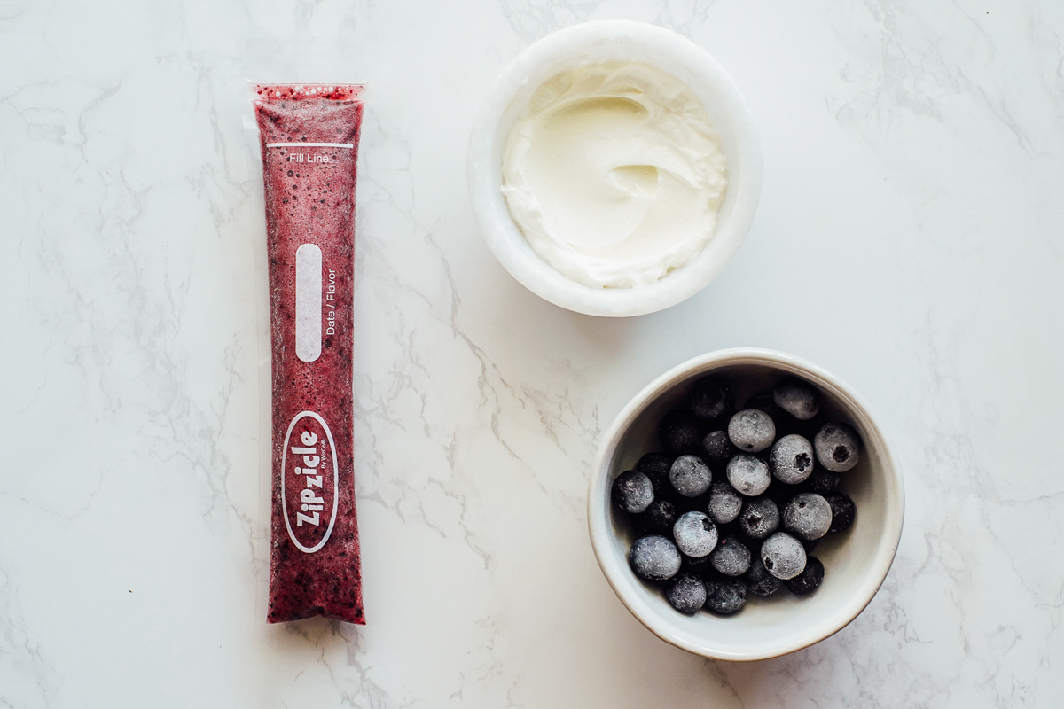 Homemade yogurt tube. 