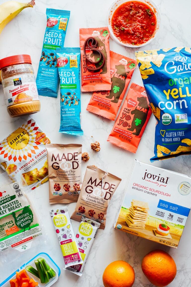 Healthy snacks laid out on a countertop.