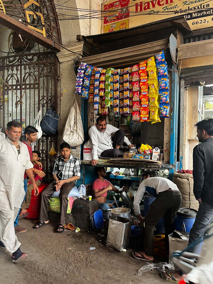 Homemade chai shop in India.