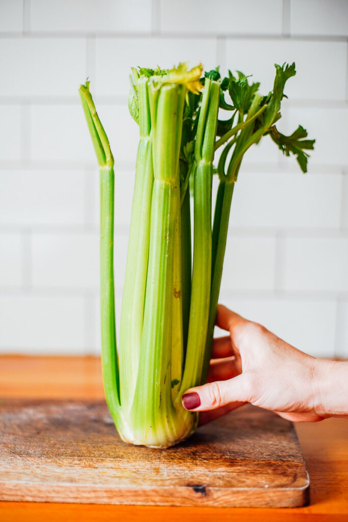 Celery standing up on counter