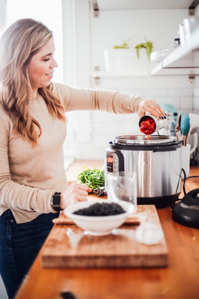 adding tomatoes to soup in Instant Pot